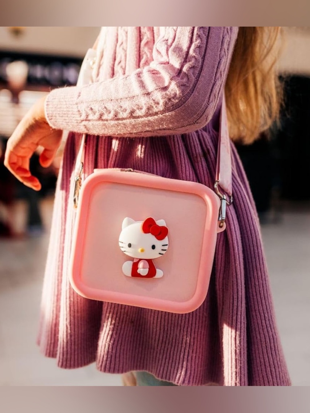 Hello Kitty Soft Silicone Pink Crossbody Bag